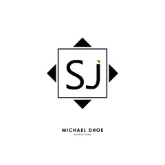 S J SJ Initial logo letter with minimalist concept. Vector with scandinavian style logo.