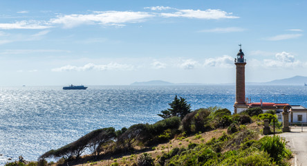 Fototapeta na wymiar Bay of Algeciras, in the background the Rock of Gibraltar