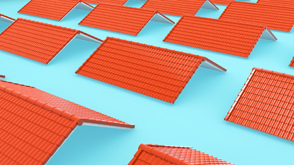 3d roof tile background,3d rendering,Tile with structure on the cyan background.minimal concept