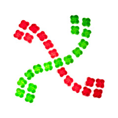 hard candy in the shape of lauburu, Basque cross