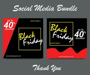 Black Friday sale web banner promotion  for social media mobile apps. Social media template for black friday promotion. Editable template for digital marketing and web banner