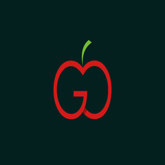 Letter G Apple Fruits Creative Icon Logo Design Template Element Vector Illustration