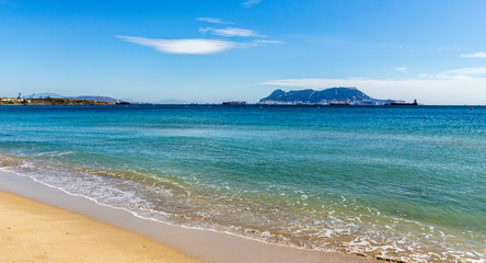 Bay of Algeciras, in the background the Rock of Gibraltar
