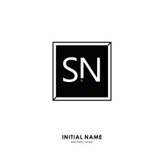 S N SN Initial logo letter with minimalist concept. Vector with scandinavian style logo.