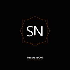 S N SN Initial logo letter with minimalist concept. Vector with scandinavian style logo.