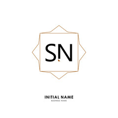 S N SN Initial logo letter with minimalist concept. Vector with scandinavian style logo.