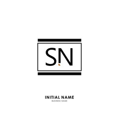 S N SN Initial logo letter with minimalist concept. Vector with scandinavian style logo.