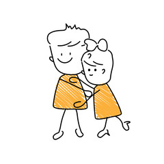 Character with hugging emoji