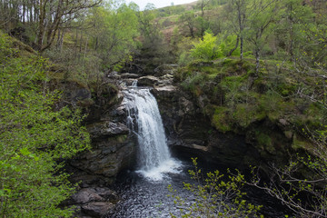 Fototapeta na wymiar Falls of Falloch, Scottish highands. Waterfall near Loch Lomond