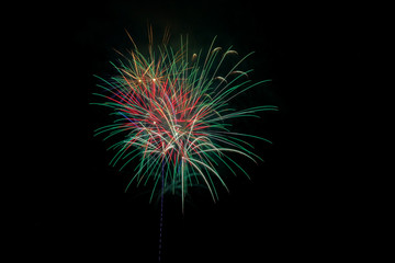 Colorful fireworks in night sky background