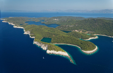 Aerial view of salt lakes in Mljet Island, Croatia © Goran