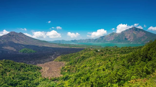 Time Lapse at Mount Batur and Mount Abang, Bali, Indonesia
