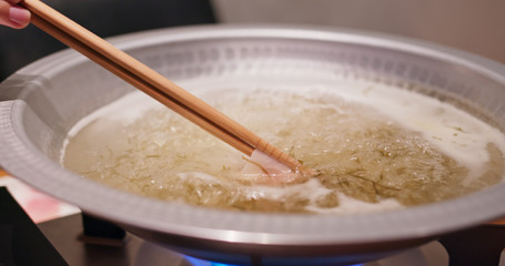Shabu Shabu in japanese restaurant