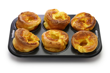 homemade freshly Yorkshire puddings, traditional British side dish