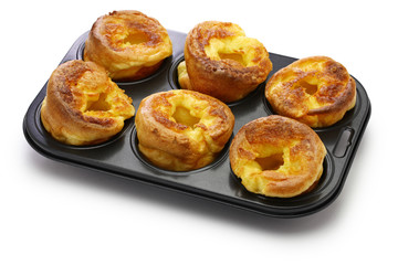 homemade freshly Yorkshire puddings, traditional British side dish