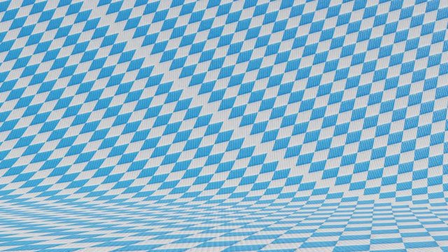 Animation of Bavarian pattern rolled out as studio background