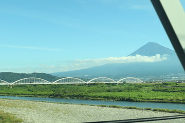 富士川橋梁から見た富士山