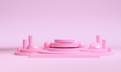 Minimalistt Geometric shape scene minimal, 3d rendering.