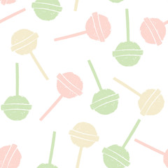 Pastel lollipop seamless pattern.