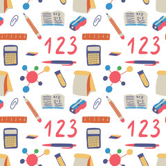 Back to school seamless pattern