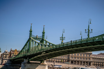 Liberty Bridge. Budapest, Hungary. Sunny day