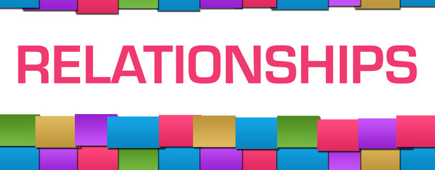Relationships Colorful Blocks Grid Background Text 