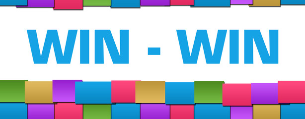 Win Win Colorful Blocks Grid Background Text 
