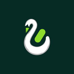 Bird Swan Modern Creative Icon Logo Design Template Element Vector Illustration
