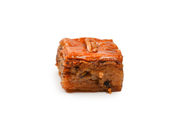 Tasty baklava isolated on white background.