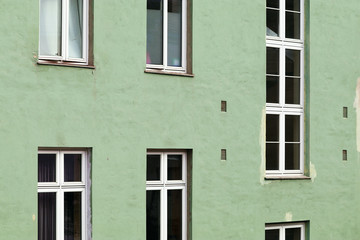 Fototapeta na wymiar Colorful building with windows