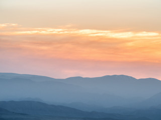 Misty hills of Armenia in the morning