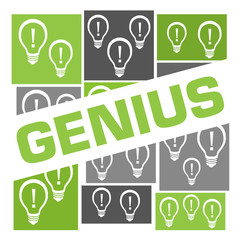 Genius Green Grey Bulbs Grid Badge Style 