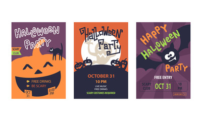 Halloween Party invitation greeting card promotion poster or flyer