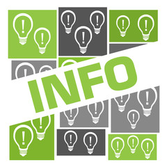 Info Green Grey Bulbs Grid Badge Style 