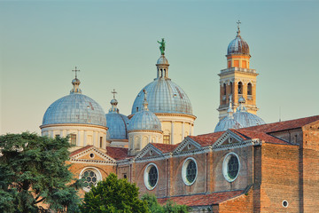 Fototapeta na wymiar Domes of Basilica Santa Giustina in Padua, Italy