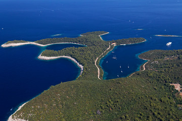 Aerial view of Mljet Island, Croatia