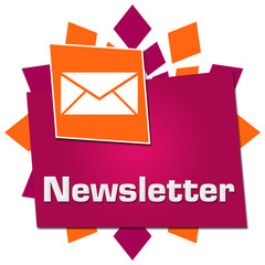 Newsletter Pink Orange Circular Squares Symbol 