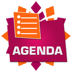 Agenda Pink Orange Circular Squares Symbol 