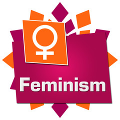 Feminism Pink Orange Circular Squares Symbol 
