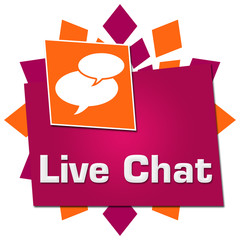 Live Chat Pink Orange Circular Squares Symbol 