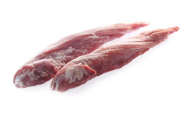 Pork tenderloin on a white background. Red meat