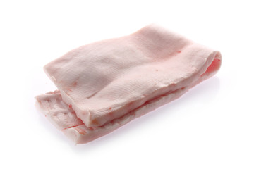 Lard, pork fat on a white background.