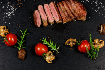 Steaks from fresh meat