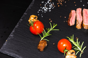 Steaks from fresh meat