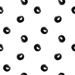 Hand painted seamless pattern with freeform circles. Good for wrapping, paper, fabric, textile.