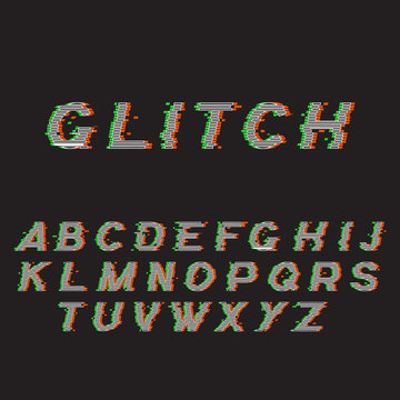 Glitch Font Or Distorted Abc