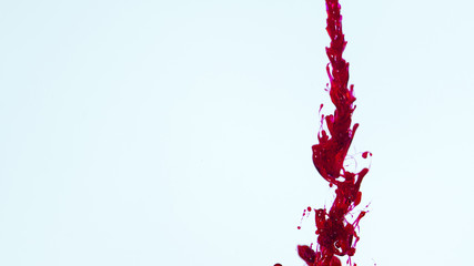Copy space blue background with line of abstract blood