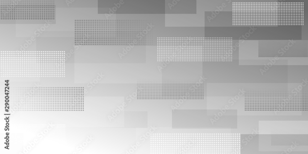 Wall mural abstract background of intersecting rectangles consisting of dots, in gray colors