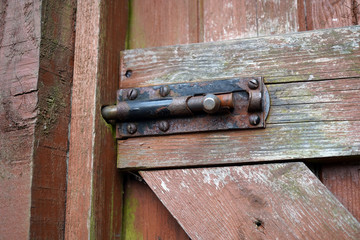 Old metal door bolt 