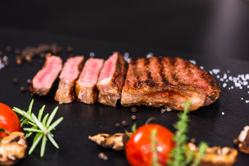 Steaks from fresh meat